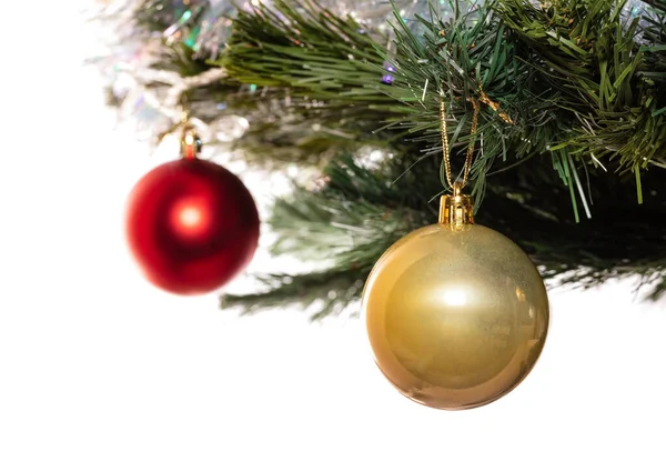 Decorative Glass Golden Red Ball Ornaments Christmas Tree Red Ball — Stockfoto