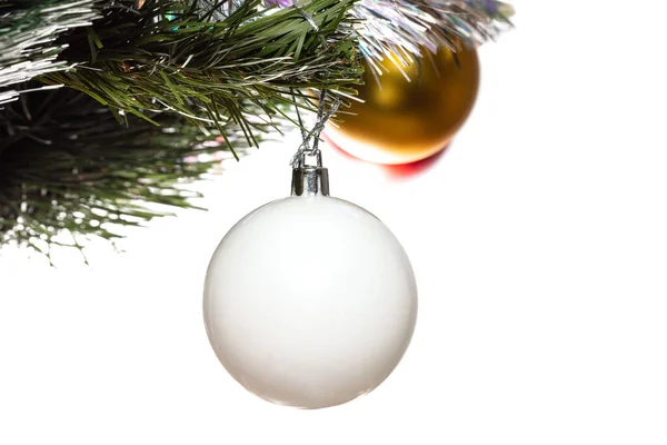 Decorative Glass White Golden Red Ball Ornaments Christmas Tree Some — Φωτογραφία Αρχείου
