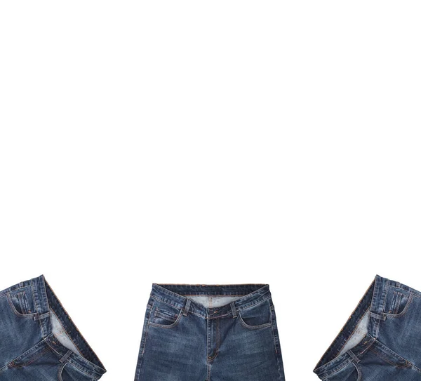 Poches Avant Zones Taille Fermetures Éclair Boutons Trois Paires Jeans Photos De Stock Libres De Droits