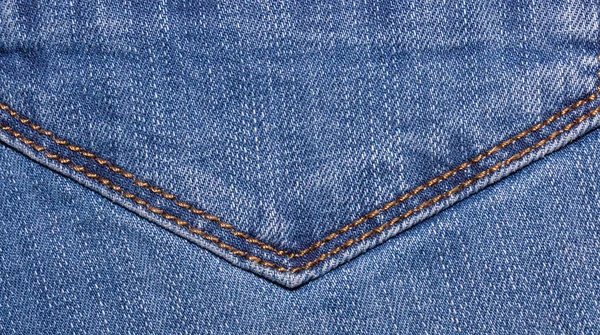 Pointy Bottom Part Pocket Blue Denim Jeans Close Shot Top — Stock Photo, Image