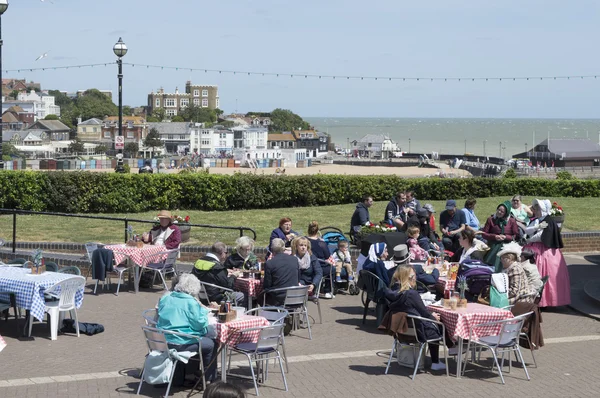 JUNE 15: View of Viking Bay and Bleak House in Broadstairs. Kent beaches have been voted as some of the best in Europe for families in 2015. June 15, 2015 in Broadstairs Kent UK. Stock Photo