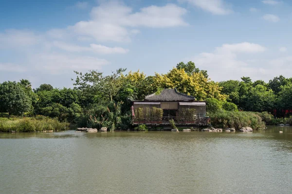 Paisagem Junto Lago Parque — Fotografia de Stock