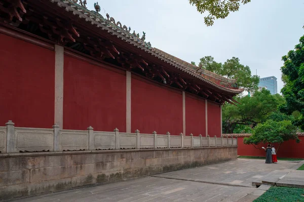 Arquitectura China Antigua Cerca Roja — Foto de Stock