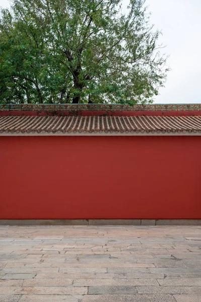 Arquitectura China Antigua Cerca Roja —  Fotos de Stock