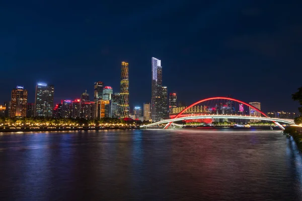 Guangzhou Çin Deki Kentsel Binaların Gece Görüşü — Stok fotoğraf