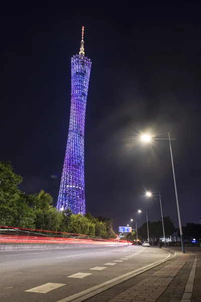 Guangzhou Tv Tower noc — Zdjęcie stockowe
