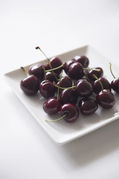 A pot of fresh cherries — Stock Photo, Image