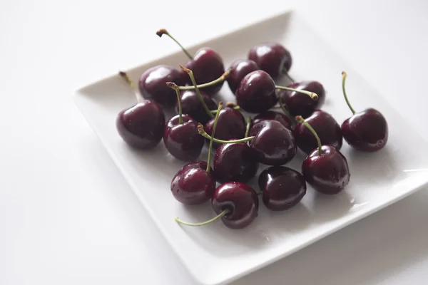 A pot of fresh cherries — Stock Photo, Image