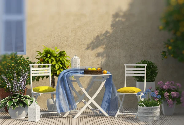 Zitronenkomposition auf dem Balkon — Stockfoto