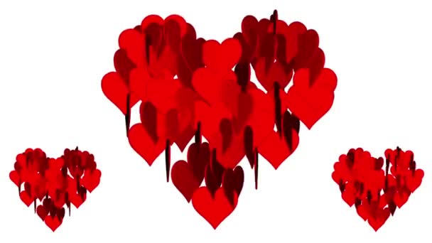 Fijne Valentijnsdag Animatie Harten Bloemen Een Prachtig Cadeau Gelukkige Valentijn — Stockvideo