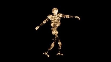 Robot Tepeler 3 boyutlu. Robot 3D animasyon yapıyor. VJ döngü videosu. 3d köşeleri animasyon robotlar. Alfa kanalı devrede..