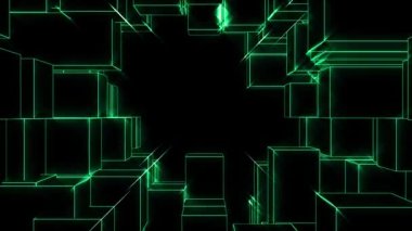 VJ Loop video. 3d round of cubes. round tunnel from a 3d Grid. ubic round tunnel wire 3D animation.A futuristic animation HD.Looped. Transparent background. Alpha channel included.