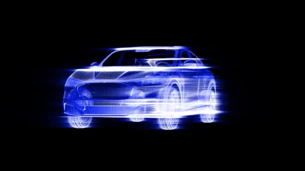 Відео Петлі Vfx Сітка Автомобіля Картина Сітки Автомобільний Провід Анімація — стокове відео