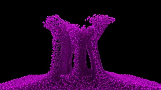 Fluxo Partículas Simulação Fluidos Baseada Partículas Colisão Fluidos Fundo Transparente — Vídeo de Stock