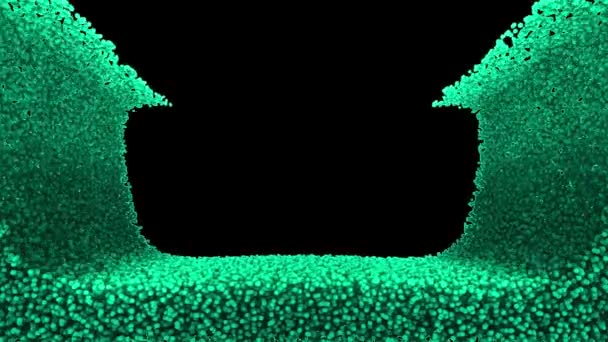 Flux Particules Simulation Fluides Base Particules Collision Liquide Fond Transparent — Video