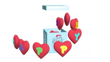 Mutlu yıllar, 3 boyutlu animasyon. Doğum günü için harika bir hediye. Tatil kutunuz ve kalpleriniz için tebrikler..  