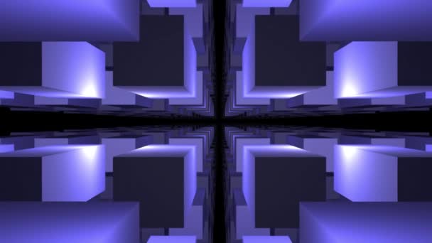 Трехмерный Кубический Туннель Cubic Туннельная Анимация Бесконечный Туннель Движение Виджей — стоковое видео