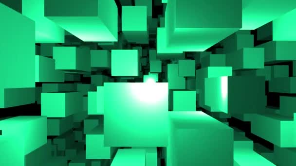 Політ Анімаційному Кубічному Нескінченному Тунелі Обертається Куби Рухаються Тунелі Фантастическая — стокове відео