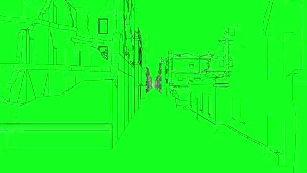 Super Realistische Wandeling Langs Geruïneerde Straat Apocalyps Animatie — Stockvideo