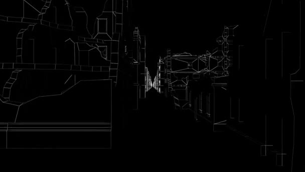 Super Realistyczny Spacer Zrujnowanej Ulicy Miasta Apokalipsie Animacja — Wideo stockowe