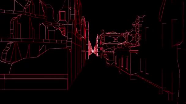 대재앙 폐허가 도시의 거리를 지나치게 현실적으로 애니메이션 — 비디오