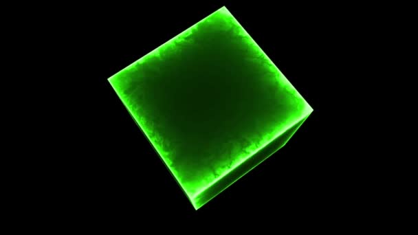 Renkli Neon Ateş Küpü Döngü Videosu Vfx Efektleri Gösteri Canlandırma — Stok video