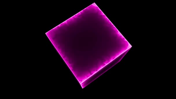 Animated Colored Neon Fire Cube Loop Video Vfx Effects Video — Stock Video