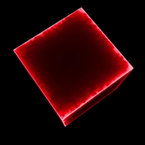 Animated Colored Neon Fire Cube Loop Video Vfx Effects Video — Stock Video