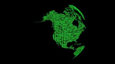 Dijital dünya. Dönen matris dokusuyla Dünya 'yı canlandırmak. Değişen sayılarla Dünya 'yı üç boyutlu animasyon haline getirdi. Gösteri ve canlandırma için 3B video görüntüleri.  