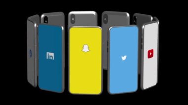 Sosyal ağlar üç boyutlu telefonları canlandırıyor. Telefonlar daireler çiziyor. 