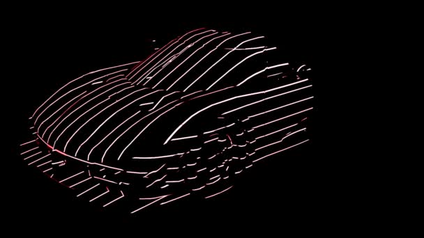 空飛ぶ線を持つ車 移動線のテクスチャを持つ3D車両 Vjループビデオ Vfx効果 — ストック動画