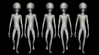 Sinematik Süper Gerçekçi Gri Uzaylı 3D Hareket Videosu