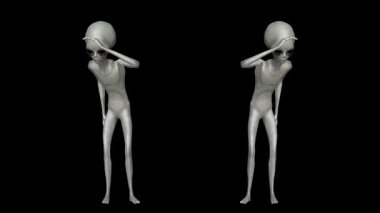 Sinematik Süper Gerçekçi Gri Uzaylı 3D Hareket Videosu