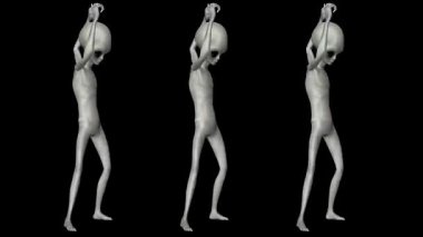 Sinematik Süper Gerçekçi Gri Uzaylı 3D Hareket Videosu