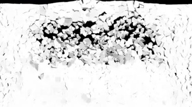 Fotorealistik taş duvar çöküşü gerçekçi kırık davranışları, ağır blok yer değiştirmesi, doğal toz dağılımı, doğru yerçekimi etkisi ve sinematik sahneler için geliştirilmiş otantik materyal analizi,.