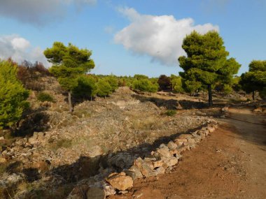 Lavrio 'daki antik gümüş madeni atölyesinin manzarası...