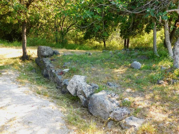 Termópilas Ruinas Antiguas Fortificaciones Colina Kolonos Donde Los Griegos Hicieron —  Fotos de Stock