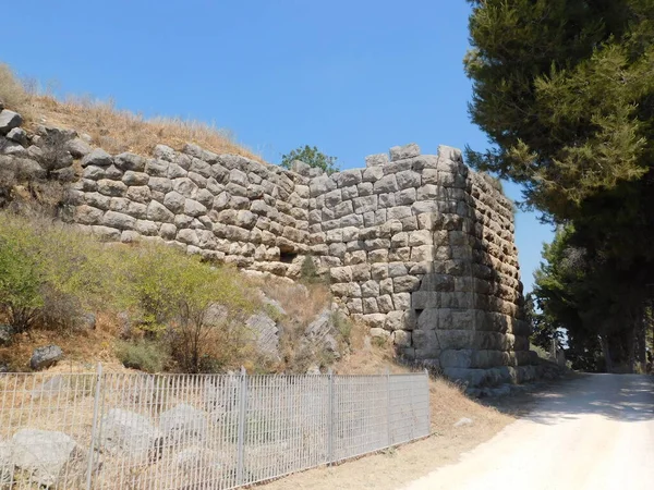 Parte Delle Mura Del Sito Dell Antica Città Asini Menzionate — Foto Stock