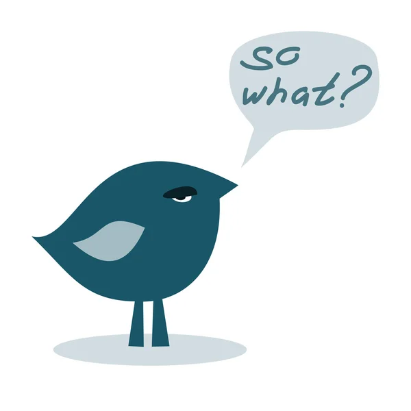 ¿Y qué? altivez pájaro, ilustración vectorial — Vector de stock
