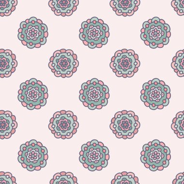 sorunsuz pastel çiçek desenli, elle çizilmiş vektör çizim