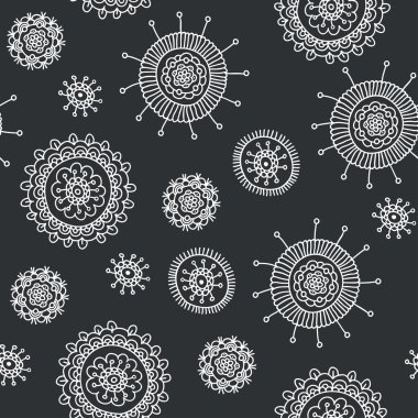 şirin sorunsuz doodle çiçek desenli, elle çizilmiş vektör çizim