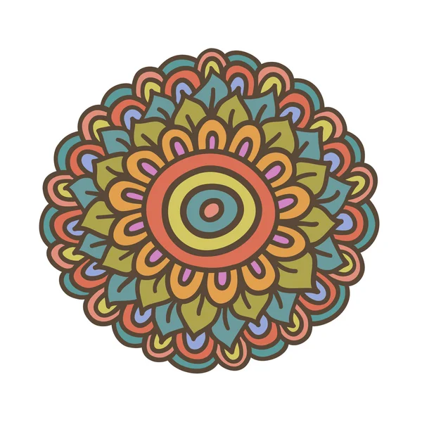 Kleurrijke eenvoudige doodle bloem, hand getrokken vectorillustratie — Stockvector
