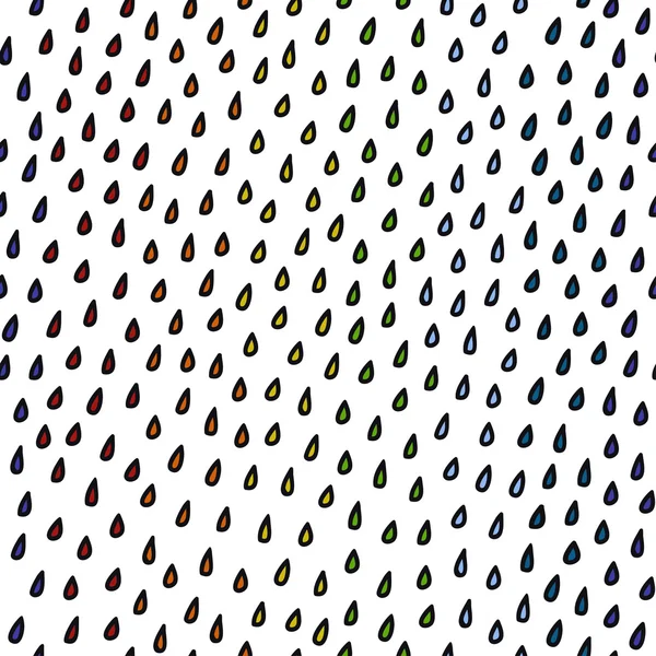 Motif sans couture pluie arc-en-ciel, illustration vectorielle dessinée à la main — Image vectorielle