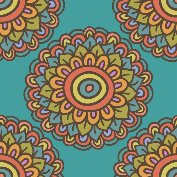 Motif de fleur de gribouillage simple coloré, illustration vectorielle dessinée à la main — Image vectorielle