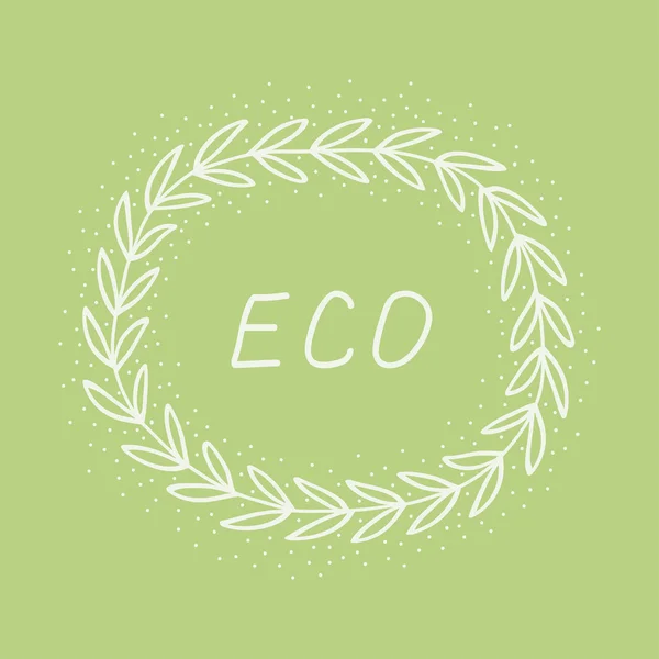 Hand drawn wreath eco, vector illustration — Stock Vector