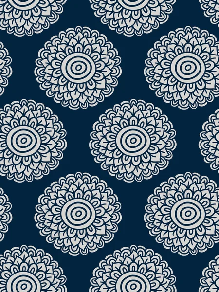 Boho flower seamless pattern, vector illustration — Stock Vector