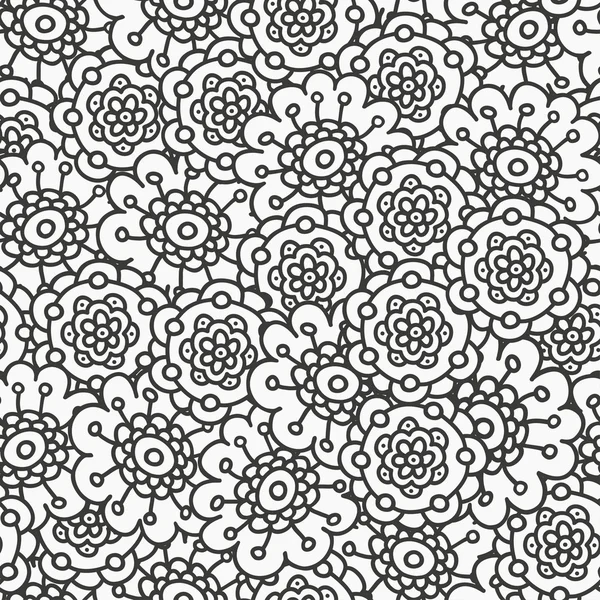 Libro para colorear patrón de flores, ilustración vectorial dibujado a mano — Archivo Imágenes Vectoriales