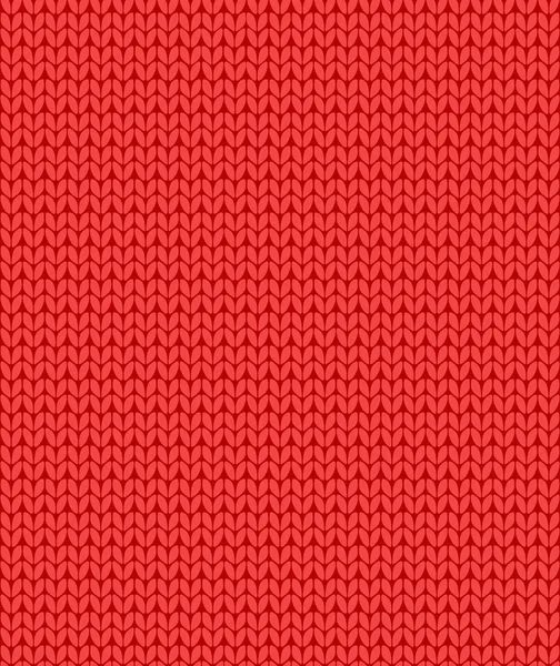 Padrão vermelho de tricô sem costura simples, fundo vetorial — Vetor de Stock