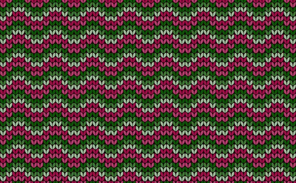 Zigzag sin costura tejer patrón colorido, vector de fondo — Vector de stock