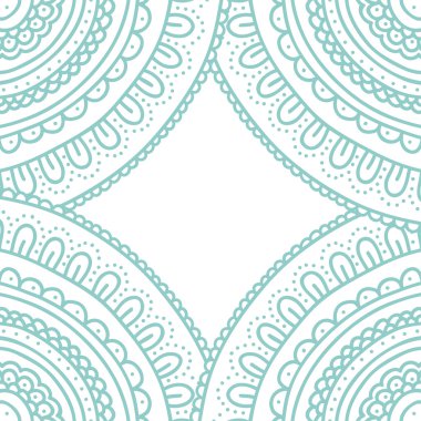 Doodle dantel süs kartı. El pastel mavi davet çekilmiş. Vektör çizim.